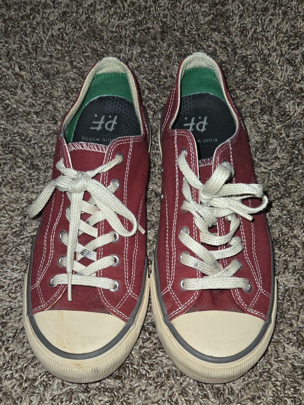 PF Flyers All American Low Top Maroon Canvas Sneakers